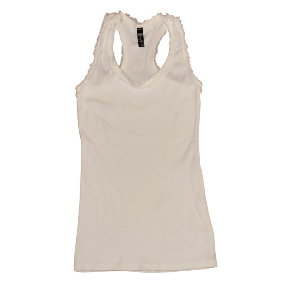 Venti6 Elegant White Racerback Sleeveless Top